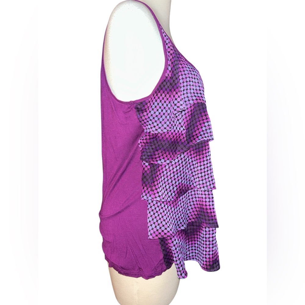 New York & Company Pink and Black Layered Tank Top - Picture 2 of 4